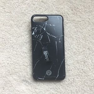 Loopy iPhone 8 Plus case- marble black